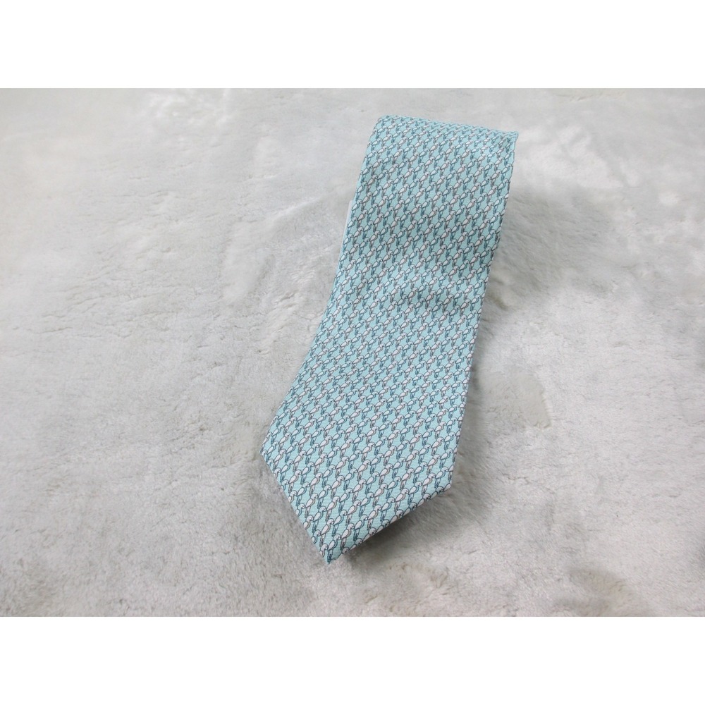 NEW ETON Neck Tie‎ Mens Blue Geometric Silk Made In Italy Casual 02